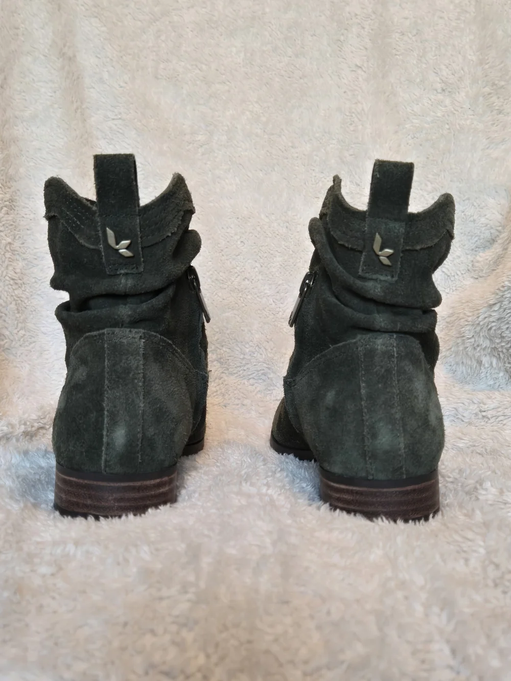 UGG Olive Green Suede Ankle Booties